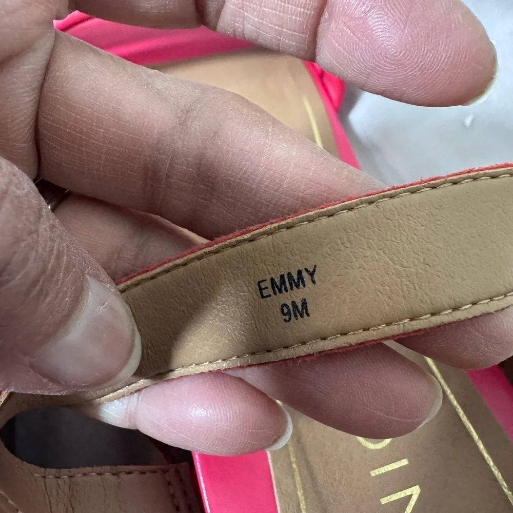 VIONIC Emmy Women's Size 9/EU 41 Coral Pink Orthotic Slingback 3" Wedge Sandals - Picture 6 of 11